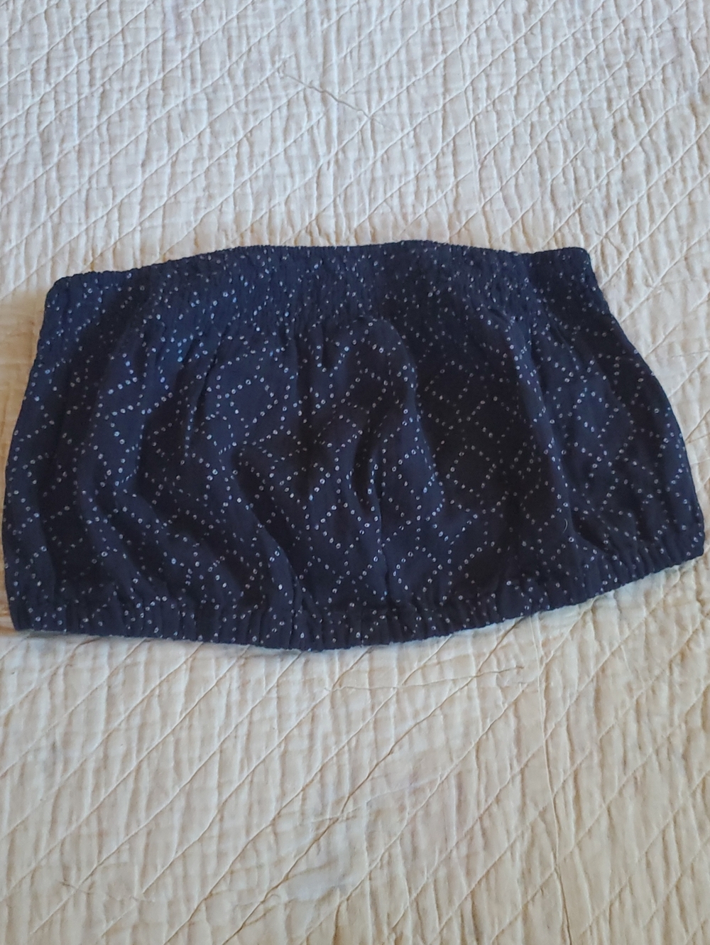 Universal Thread Navy Printed Strapless Crop Top